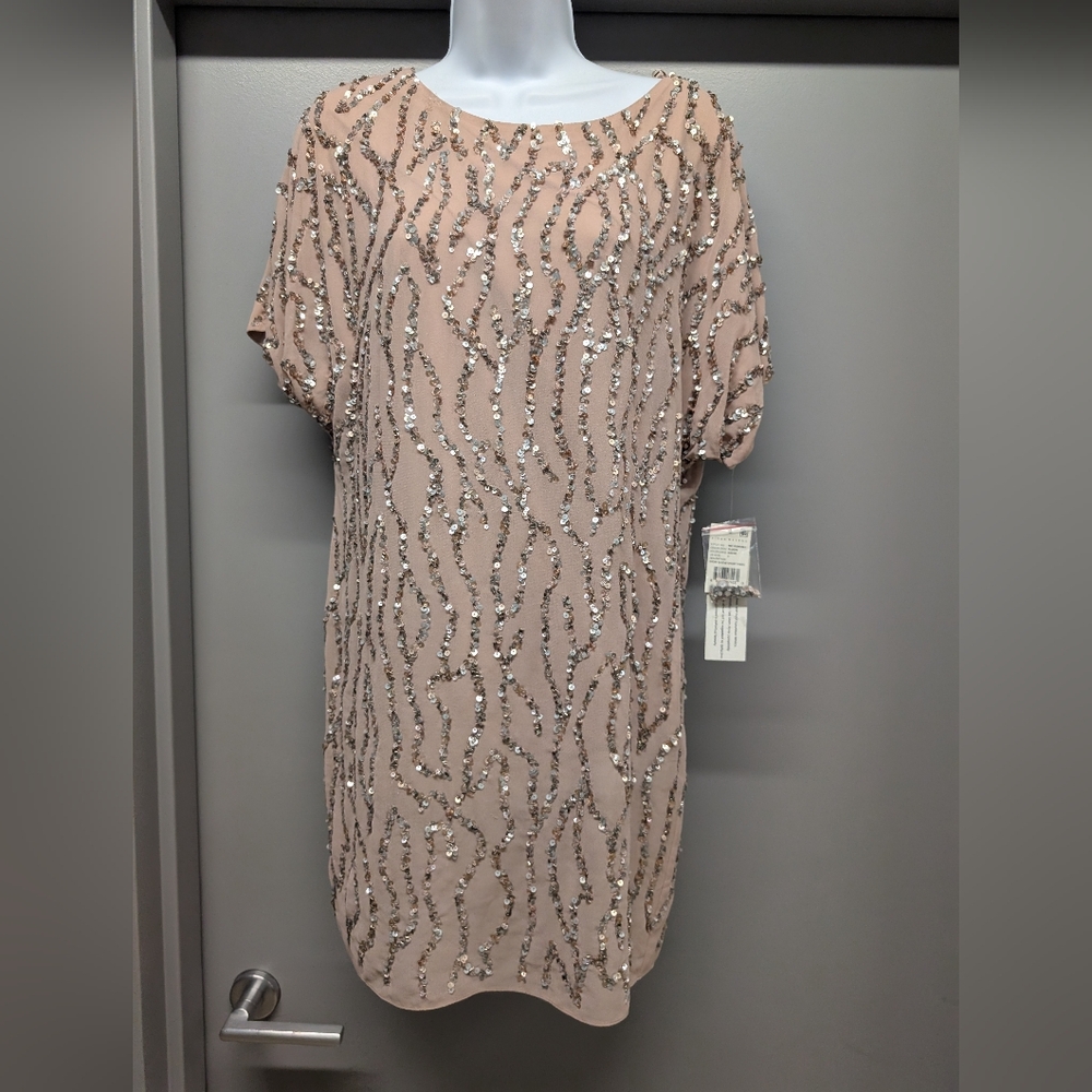Aidan Mattox Blush Sequin Mini Dress Size 4 MD1E203901